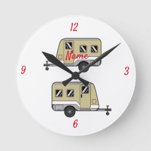 Horloge Ronde Tiny Tan Caravan Camper Thunder_Cove