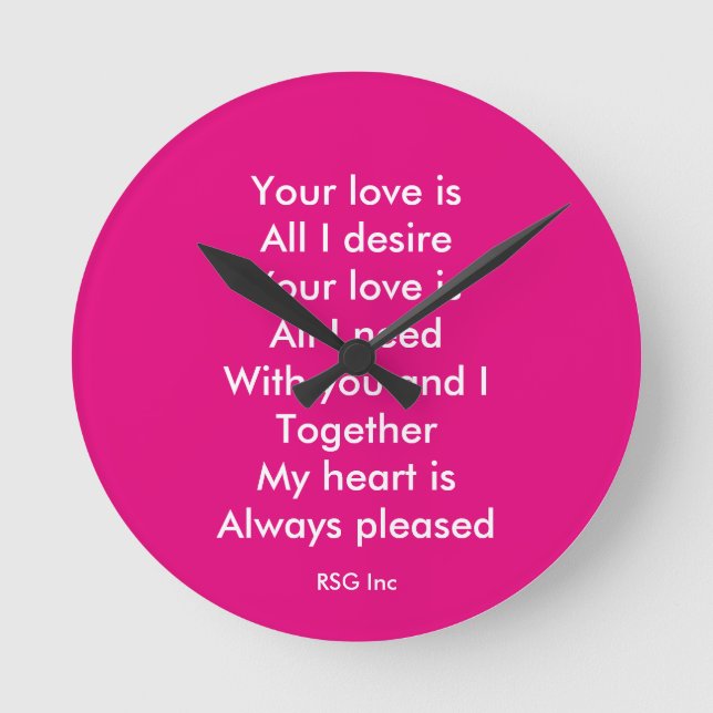 Horloge Ronde Ton amour (Recto)