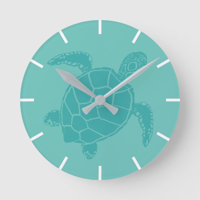 Horloge Ronde Tortue bleue (Recto)