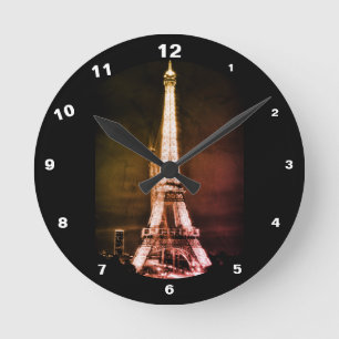 Horloge Ronde Tour Eiffel - Art Surréel, Paris, France