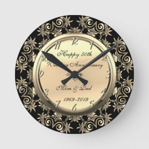 Horloge Ronde Tourbillons d'or Diamant 50e anniversaire de maria