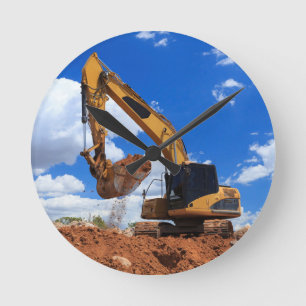 Horloge Ronde Trackhoe d'excavateur de crevaison
