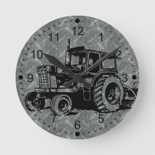 Horloge Ronde Tracteur de la ferme Diamate Plate
