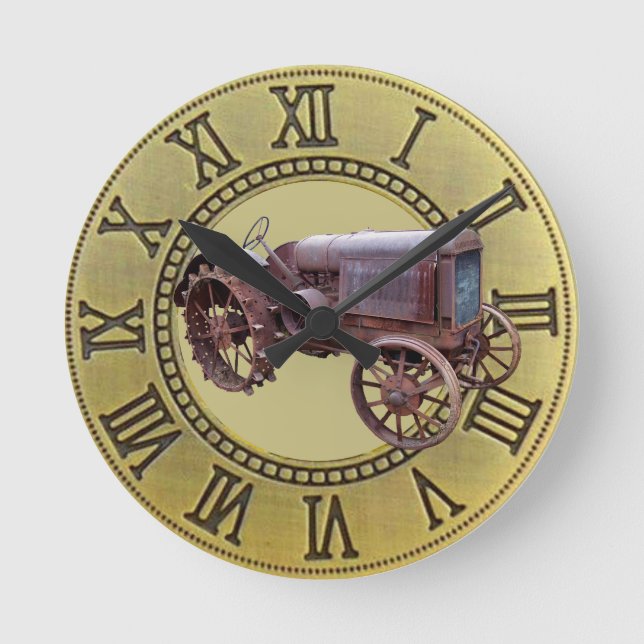 Horloge Ronde TRACTEUR vintage (Recto)