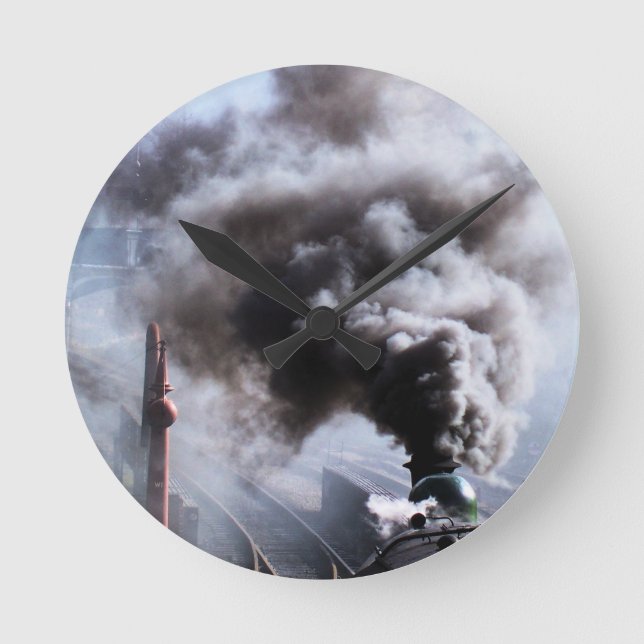 HORLOGE RONDE TRAINS DE VAPEUR (Recto)
