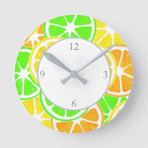 Horloge Ronde Tranches d'agrumes
