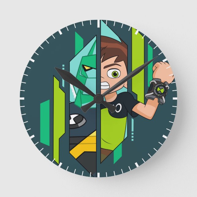 Horloge Ronde Transformation de l'ADN de Ben 10 Diamondhead (Recto)