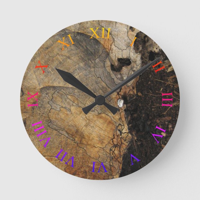 Horloge Ronde Tree Slice texture photo Wall Clock (Recto)