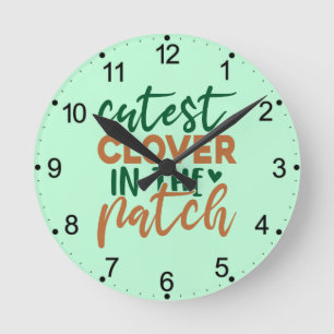 Horloge Ronde Trèfle le plus mignon de la parcelle St Patrick's-