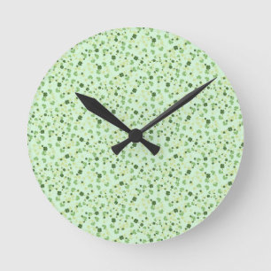 Horloge Ronde Trèfles à quatre feuilles verts Fête de la Saint-P