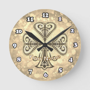 Horloge Ronde Trèfles poker