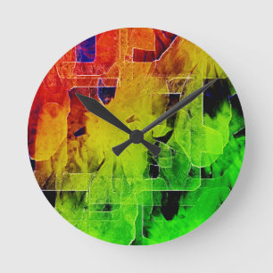 Horloge Ronde Trellis Abstract Art Wall Clock