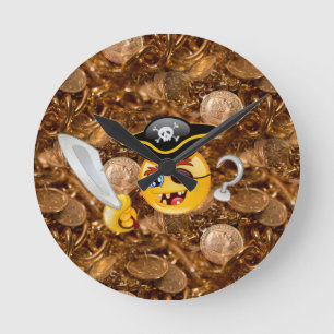 Horloge Ronde trésor pirate emoji
