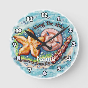 Horloge Ronde Trésors de Coquillages