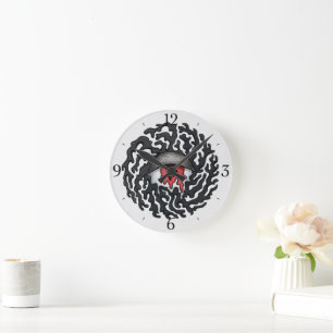 Horloge Ronde Trippy Eye with Tentacles - Trippy Surreal Art