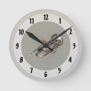 Horloge Ronde Trompette avec Lyre