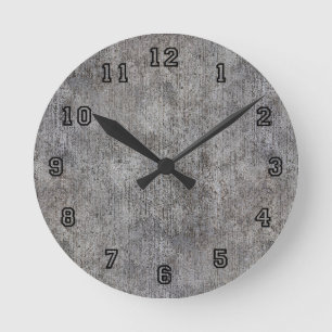 Horloge Ronde Trottoir gris patiné de ciment