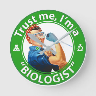 Horloge Ronde Trust me, logo de biologiste wall clock
