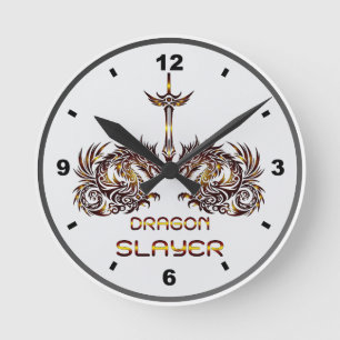 Horloge Ronde Tueur de dragon d'horloge
