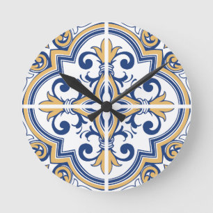 Horloge Ronde Tuiles portugaises 1