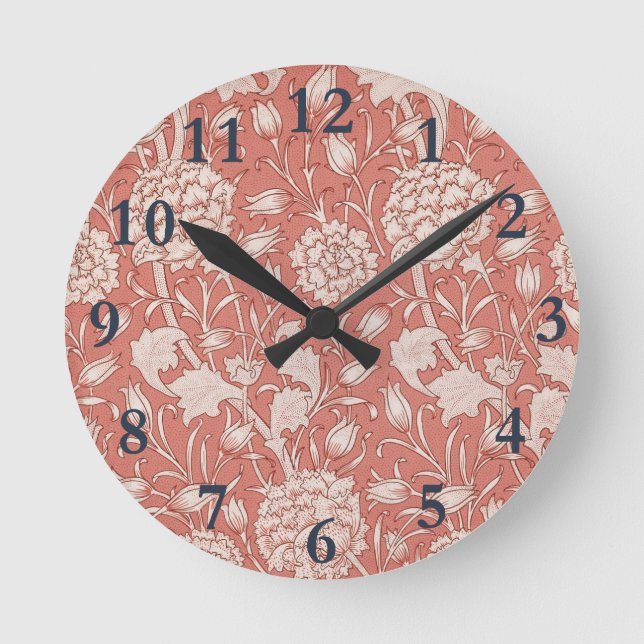 Horloge Ronde Tulipe sauvage classique de William Morris - Conce (Recto)