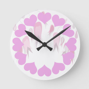 Horloge Ronde Tulipes roses délicates