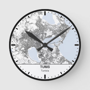 Horloge Ronde Tunis Clock City Line Art