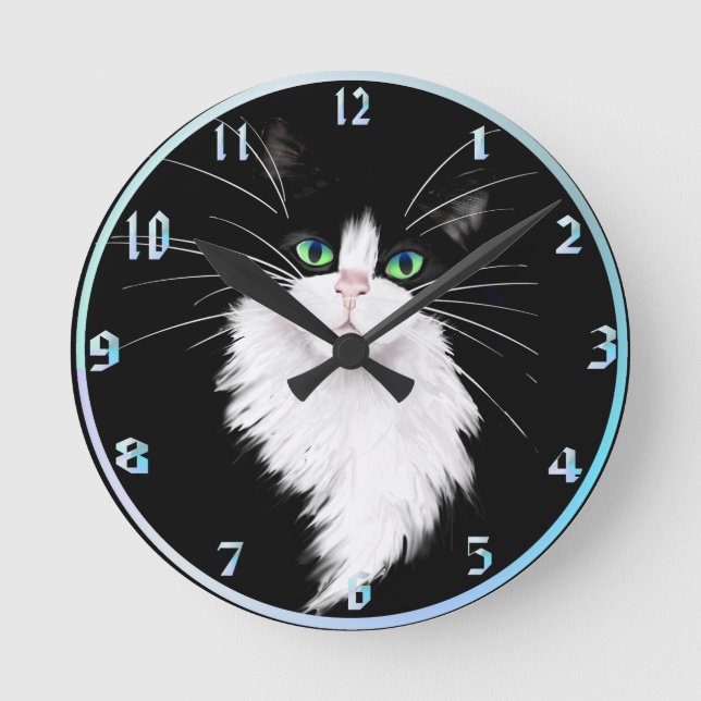 Horloge Ronde TUX-Tuxedo chats rock (Recto)