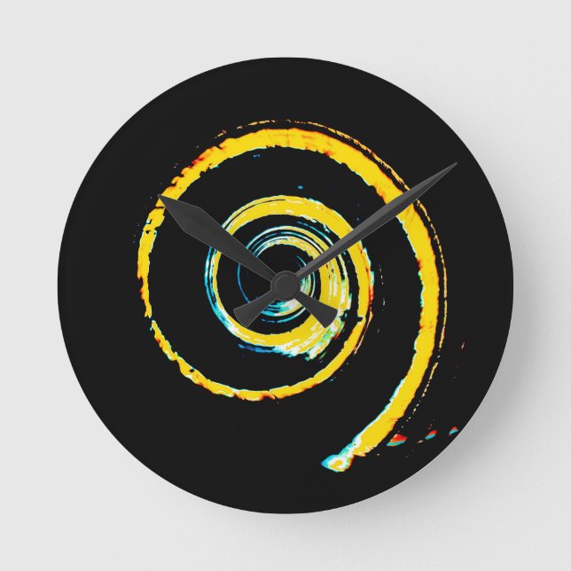 Horloge Ronde Twirls colorés (Recto)