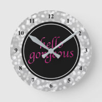 Typographie Bonjour magnifique | Silver Bokeh Hot