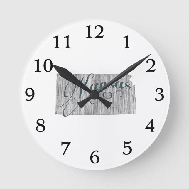 Horloge Ronde Typographie d'État du Kansas (Recto)