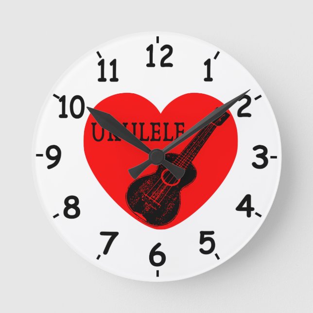 Horloge Ronde Ukulele Love  (Recto)
