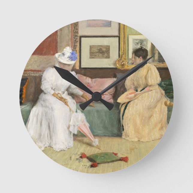Horloge Ronde Un appel amical, 1895 (huile sur la toile) (Recto)