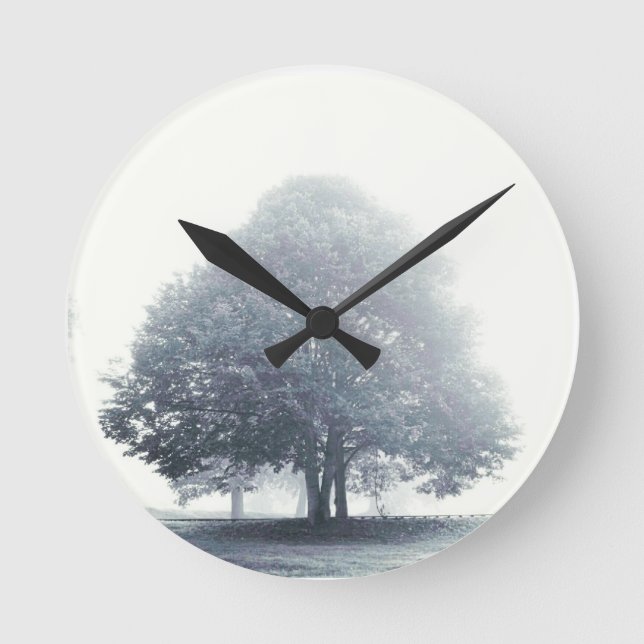 Horloge Ronde Un arbre dans le brouillard (Recto)