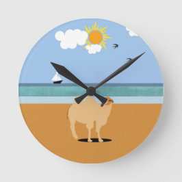 Horloge Ronde Un chameau sur la plage