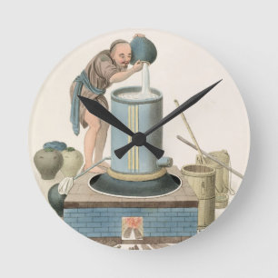 Horloge Ronde Un distillateur, plaquent 24 "du costume de la