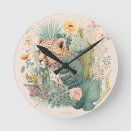 Horloge Ronde Un léopard derrière la coutume du buisson