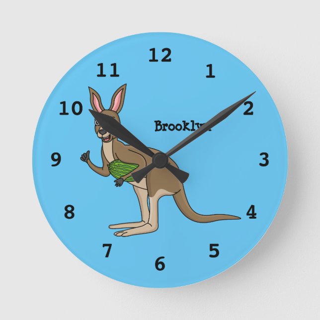 Horloge Ronde Une jolie illustration de kangourou australien (Recto)