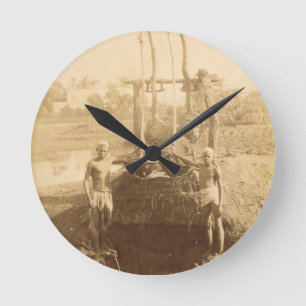 Horloge Ronde Une machine égyptienne d'irrigation sur les