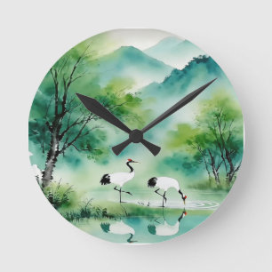 Horloge Ronde Une mélodie rafraîchissante 017