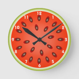 Horloge Ronde Une tranche de pastèque rouge