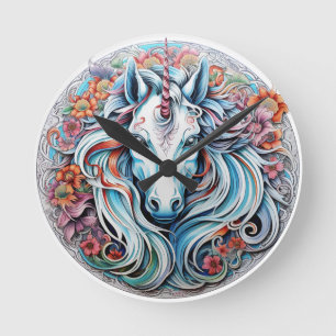 Horloge Ronde Unicorne