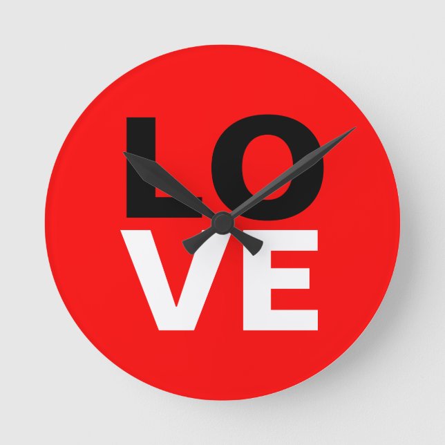 Horloge Ronde Unique Arrière - plan rouge amour romance (Recto)