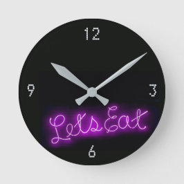 Horloge Ronde Unique Mangeons du néon Vintage Connexion Purple