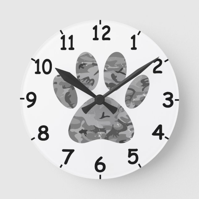 Horloge Ronde Urban Camo Puppy (Recto)