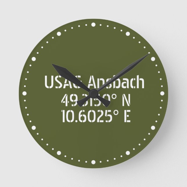 Horloge Ronde USAG Ansbach Latitude Longitude (Recto)