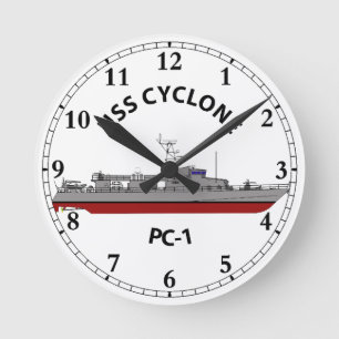 Horloge Ronde USS Cyclone PC-1 patrouille côtière
