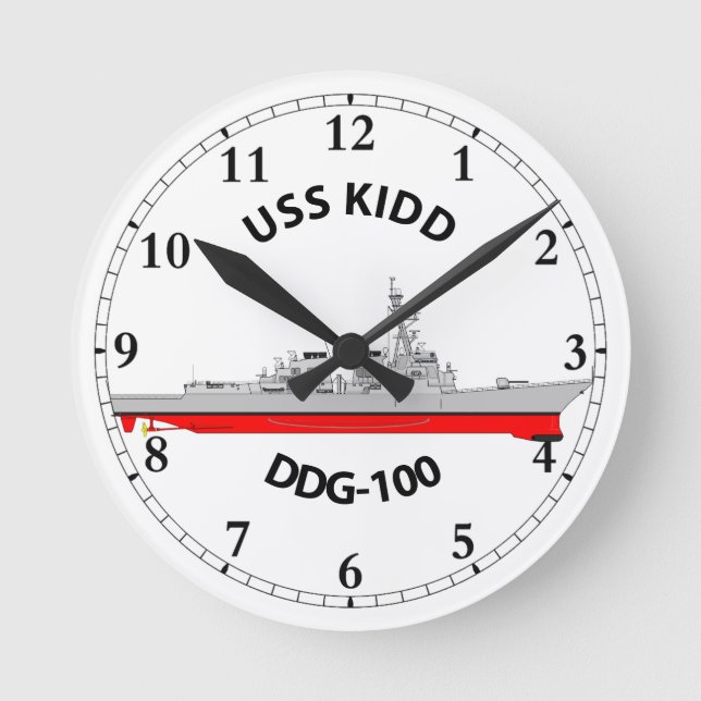 HORLOGE RONDE USS KIDD - DDG-100 - ARLEIGH BURKE (Recto)