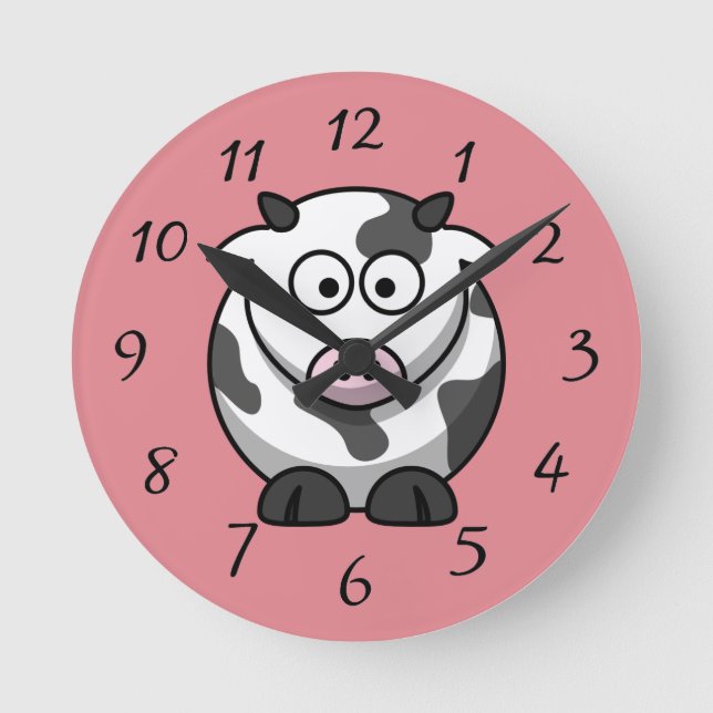 Horloge Ronde Vache Animée (Recto)