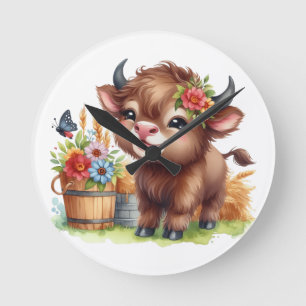 Horloge Ronde Vache mignonne